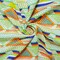 Green-Ivory-Multi Rayon Geometric Printed Voile Woven Fabric By the Yard